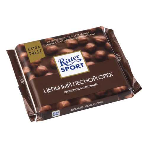 Шоколад молочный Ritter Sport extra nut цельный лесной орех 100 г в Магнит