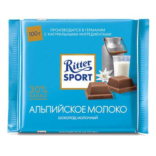 Шоколад молочный Ritter Sport с альпийским молоком и начинкой из шоколадного мусса 100 г в Магнит