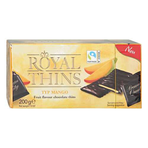 Шоколадные плитки Halloren Royal Thins темный cо вкусом манго 200г. в Магнит