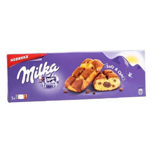 Пирожное бисквитное Milka с шоколадной начинкой 175 г в Магнит