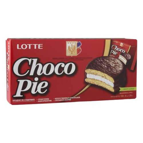 Пирожное choco pie Lotte в шоколаде 168 г в Магнит