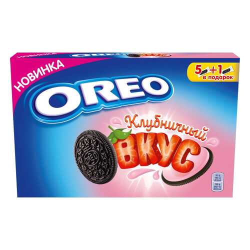 Печенье Oreo с какао и начинкой клубника 228 г в Магнит