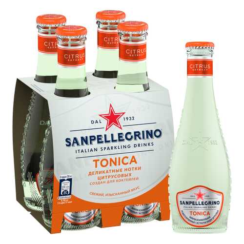 Напиток безалкогольный газированный S.Pellegrino Tonica Citrus, 4 шт по 0,20л в Магнит