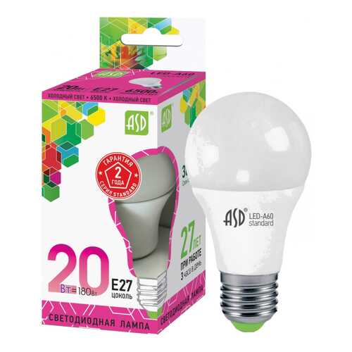 Лампочка ASD A60 E27 20W 6500K LED-A60-standard в Магнит